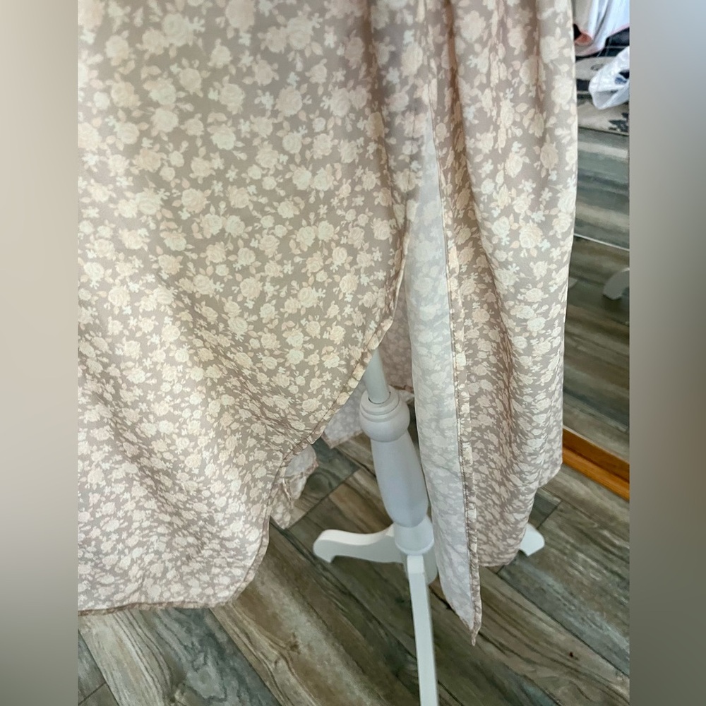 Peach Love California long floral kimono Open Front style - Picture 3 of 7